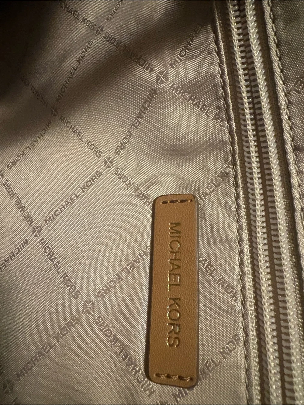 Michael Kors Brown Monogram Tote with White Logo